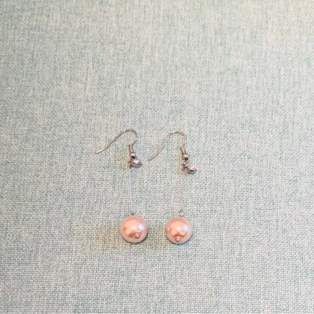 Faux Pearl Drop Earrings - Picture 2 of 3